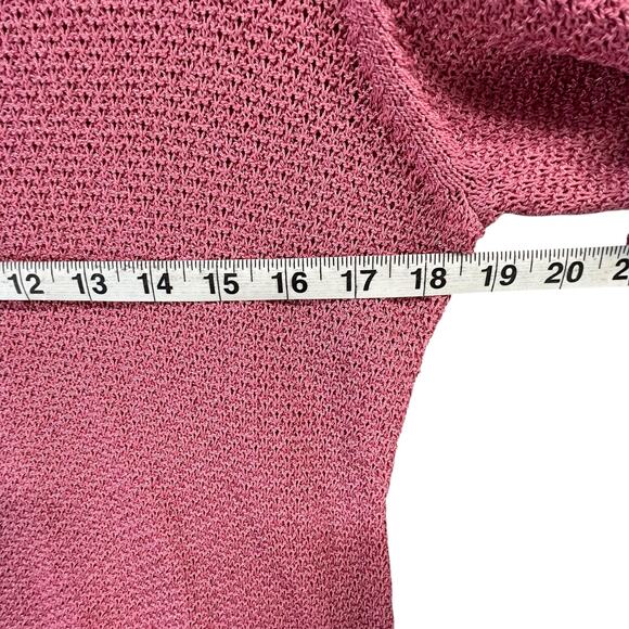 Eileen Fisher Sweater Top Womens S Pink Fine Gauge Crochet Italian Yarn Coastal - Picture 7 of 14